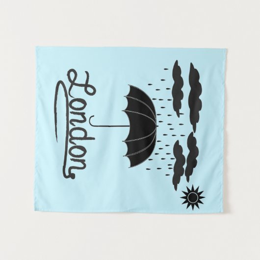 Londen | Onder een paraplu Wandkleed (Voorkant (horizontaal))