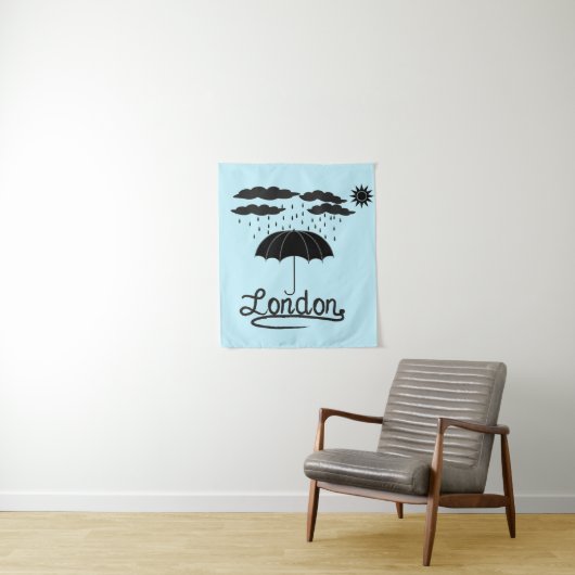 Londen | Onder een paraplu Wandkleed (In situ)