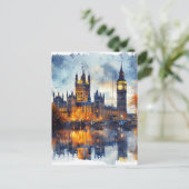 Londen oriëntatiepunten Nachtlandschap UK Historis Briefkaart (Staand voorkant)
