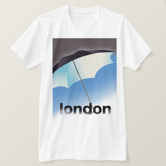 Londen paraplu reisposter t-shirt (Design voorkant)