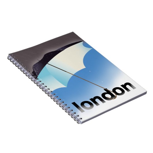 Londen paraplu reizen poster notitieboek (Rechterzijde)