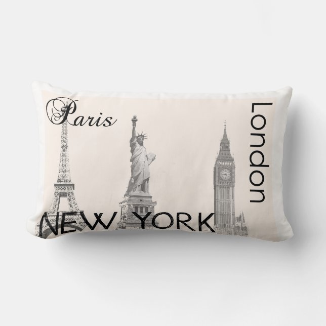 Londen, Parijs, New York Pillow Kussen (Voorkant)