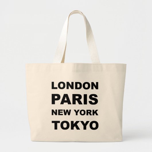 Londen, Parijs, New York, Tokio. Grote Tote Bag (Voorkant)