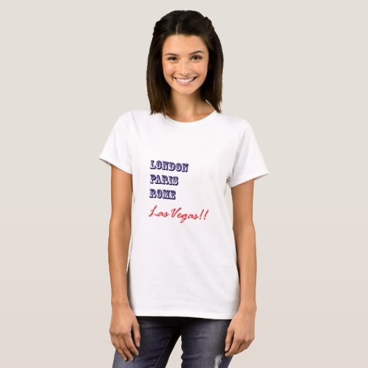 Londen Parijs Rome, Las Vegas T-shirt (Voorkant volledig)
