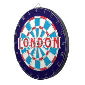 LONDEN Patriottisch Blauw Rood Wit + Donkerblauw G Dartbord (Voorkant Rechts)