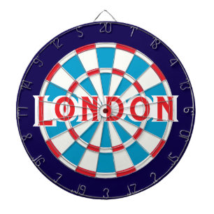 LONDEN Patriottisch Blauw Rood Wit + Donkerblauwe Dartbord