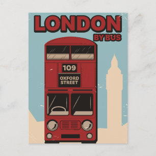 Londen per Bus Aankondigingskaart