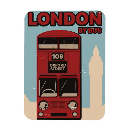 Londen per Bus Magneet (Verticaal)
