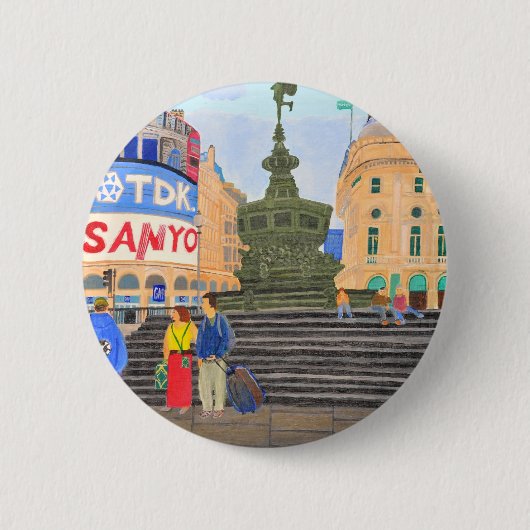Londen, Piccadilly Circus Ronde Button 5,7 Cm (Voorkant)