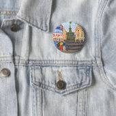 Londen, Piccadilly Circus Ronde Button 5,7 Cm (In situ)