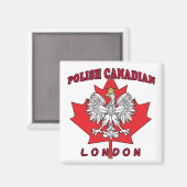 Londen Pools Canadees blad Magneet (Voorkant / Achterkant)