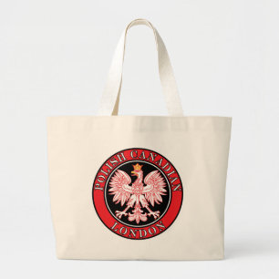 Londen Poolse Canadese Eagle Grote Tote Bag