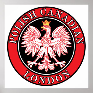Londen Poolse Canadese Eagle Poster