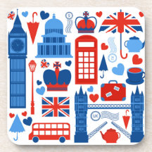 Londen Pop Iconen Harde plastic onderzetter