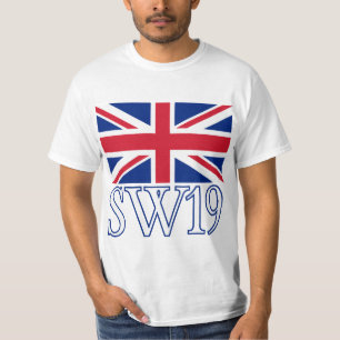 Londen Postcode SW19 met Union Jack T-shirt