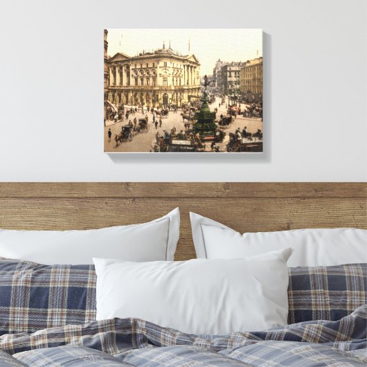  Londen print, Piccadilly Circus c1905 Canvas Afdruk (Insitu (Slaapkamer))