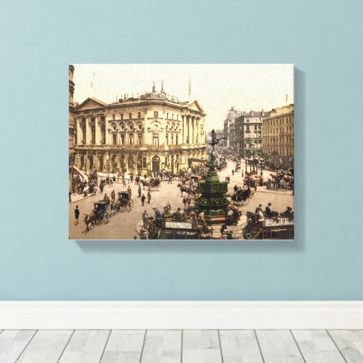  Londen print, Piccadilly Circus c1905 Canvas Afdruk (Insitu (Houten vloer))