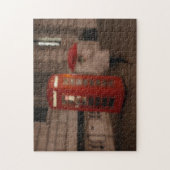 Londen - Rainy Day Red Phone Box / Umbrella Puzzle Legpuzzel (Verticaal)