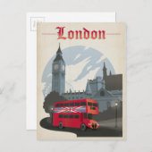 Londen - Red Bus Briefkaart (Voorkant / Achterkant)