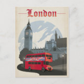Londen - Red Bus Briefkaart (Voorkant)