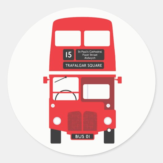 Londen Red Bus Stickers (Voorkant)
