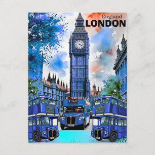 Londen Reis Kunst Ansichtkaart, Londen Reis Kunst, Briefkaart