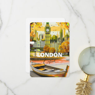 Londen Reis Postkaart Kunst, Londen Reis Kunst, En Bedankkaart