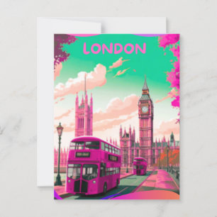 Londen Reisbriefkaart Kunst, Londen Reis Kunst, En Briefkaart