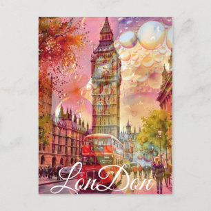Londen Reisbriefkaart Kunst, Londen Reiskunst, Eng Briefkaart