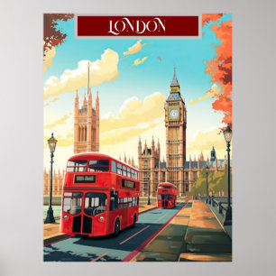 Londen Reisbriefkaart Kunst, Londen Reiskunst, Eng Poster
