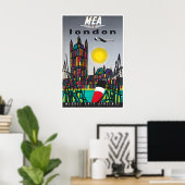 Londen Reisposter Engeland Kunst MEA Print (Thuiskantoor)