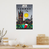 Londen Reisposter Engeland Kunst MEA Print (Keuken)
