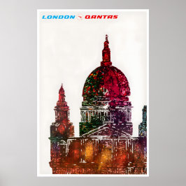 Londen Reisposter Engeland Kunst Qantas Print