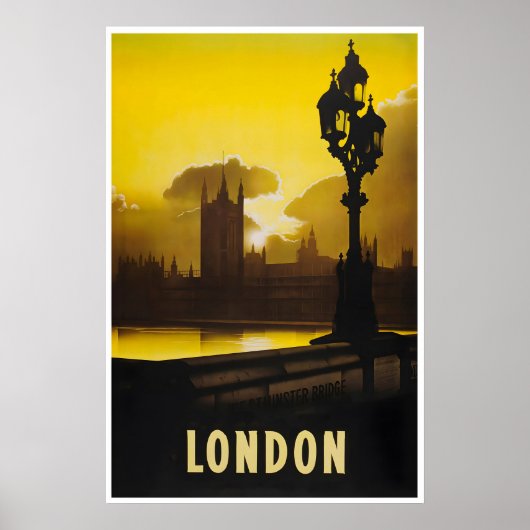 Londen Reisposter Engeland Kunst Vintage Stad Poster (Voorkant)