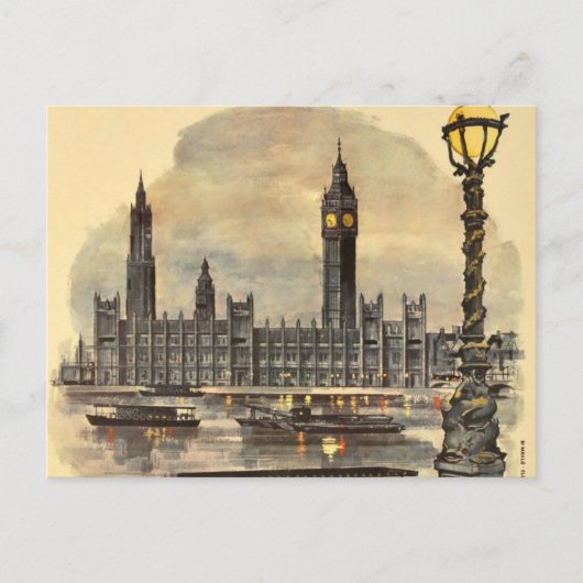  Londen reizen Big Ben Parlement Briefkaart (Voorkant)