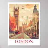 Londen Reizen Print Wall Art (Voorkant)