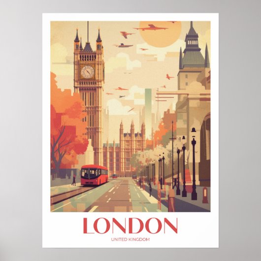 Londen Reizen Print Wall Art (Voorkant)