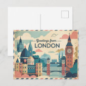 Londen Retro-stijl  Briefkaarten (Voorkant / Achterkant)