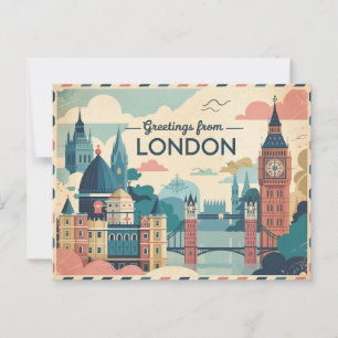 Londen Retro-stijl  Briefkaarten