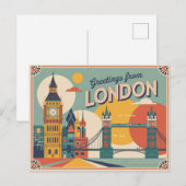 Londen Retro-stijl  Briefkaarten (Voorkant / Achterkant)