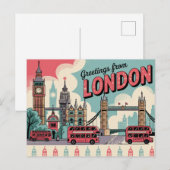 Londen Retro-stijl  Briefkaarten (Voorkant / Achterkant)
