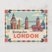 Londen Retro-stijl  Briefkaarten (Voorkant)