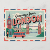 Londen Retro-stijl  Briefkaarten (Voorkant)