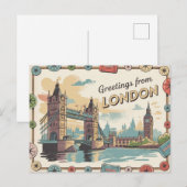 Londen Retro-stijl  Briefkaarten (Voorkant / Achterkant)