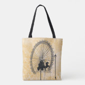 Londen reuzenrad Ink Schets Neutraal Abstract Tote Bag (Achterkant)