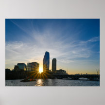 Londen Rivier Thames Zonsondergang