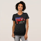 londen rode bus en pictogrammen van engelse hemden t-shirt (Voorkant volledig)