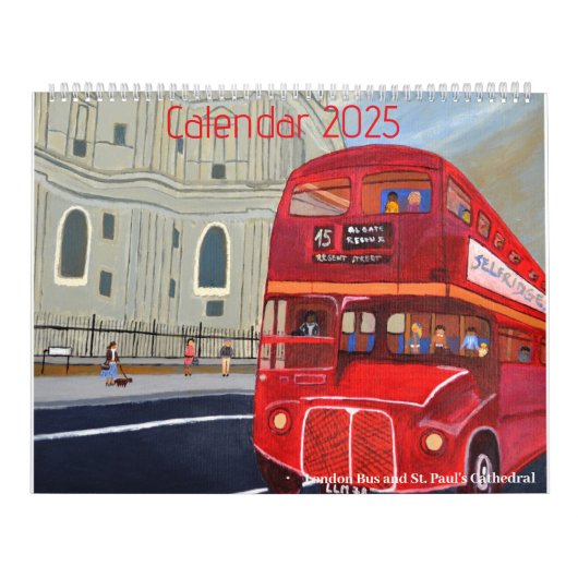 Londen Rode Bus Grote Kalender 2025 (Hoes)