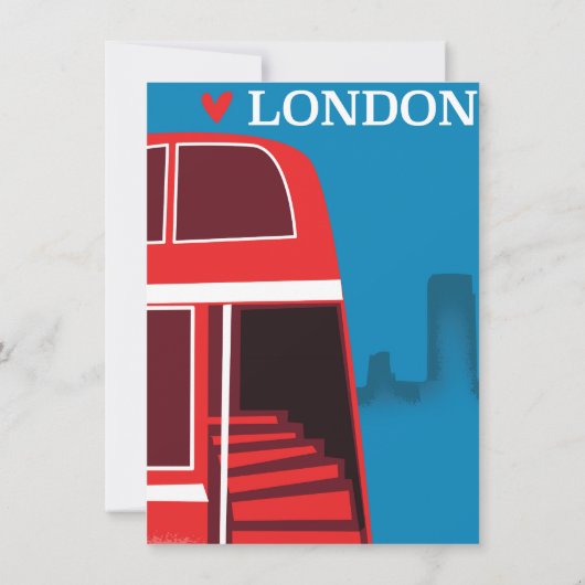 Londen Rode Bus Kaart (Achterkant)