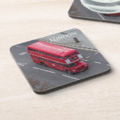 Londen rode bus luchtbus uitzicht onderzetters (Linkerzijde)
